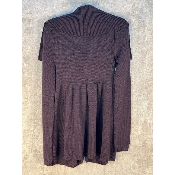 Vince Peplum Cardigan Sweater Medium Purple Lambswool Academia Preppy Twee - Picture 5 of 8